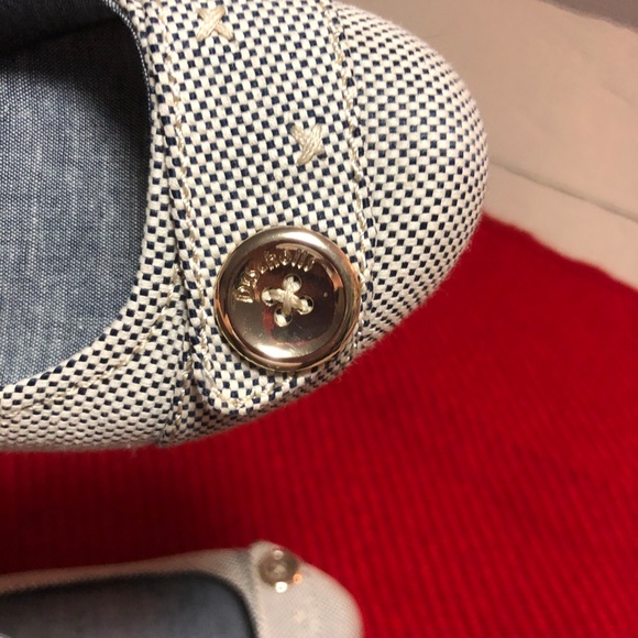 Navy and white woven flats - Picture 4 of 6